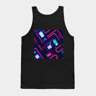 Futuristic cyberpunk space abstract colorfull pattern Tank Top